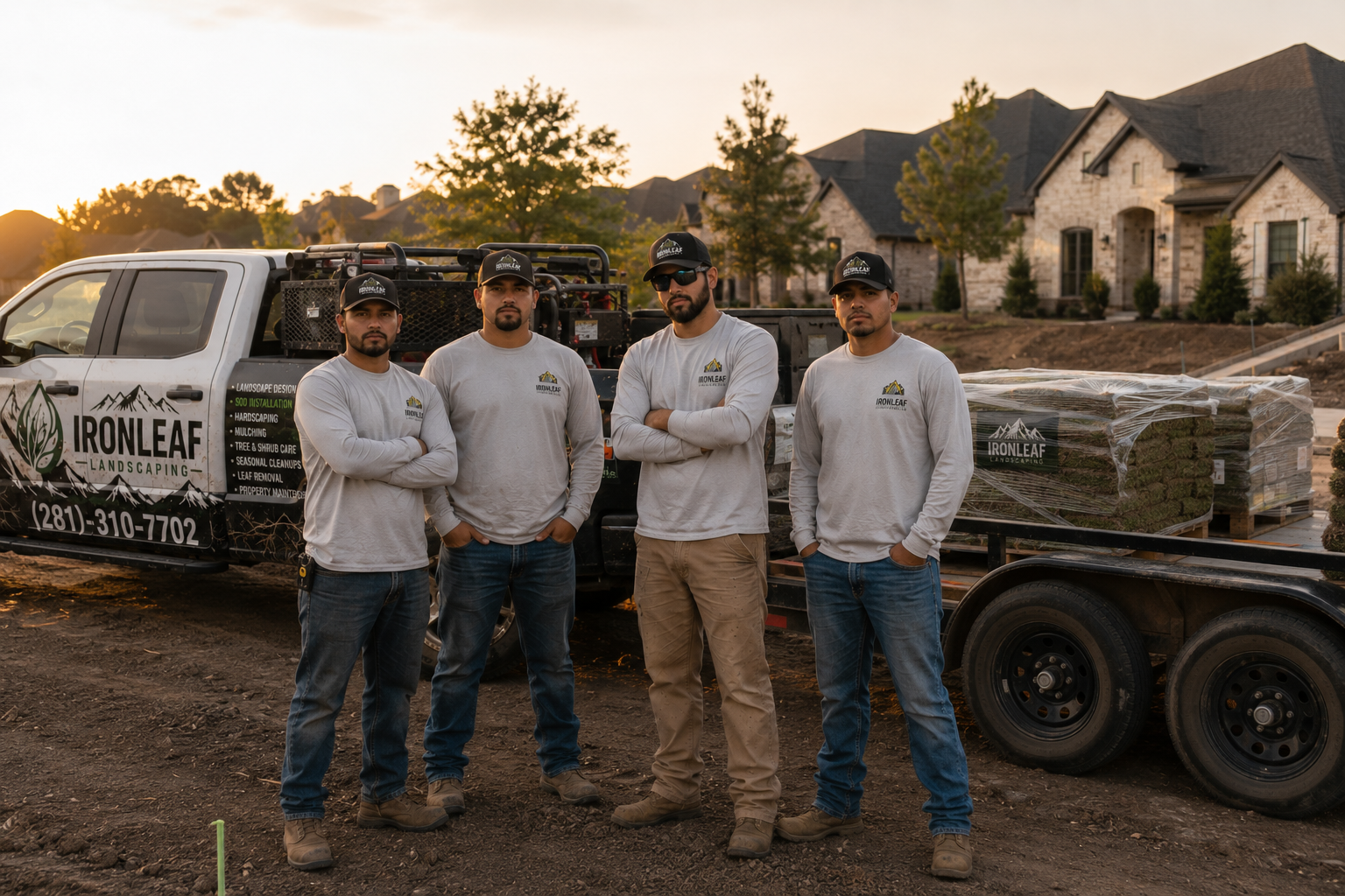 Ironleaf Landscaping team on a residential landscaping project
