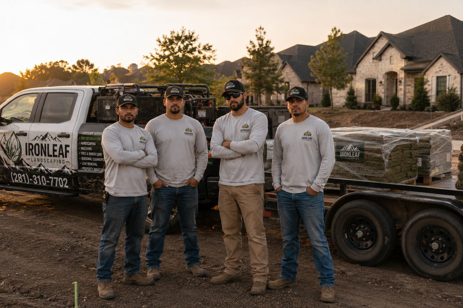 Ironleaf Landscaping team on a residential landscaping project